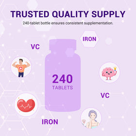 Heivy Fer 325mg avec Vitamine C, étiquette des ingrédients