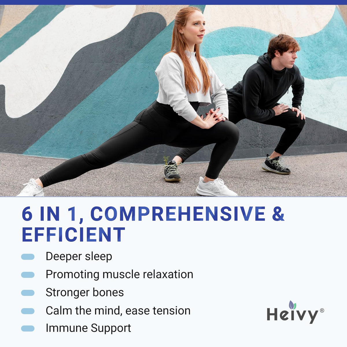 Heivy Magnésium Glycinate avec un verre d'eau