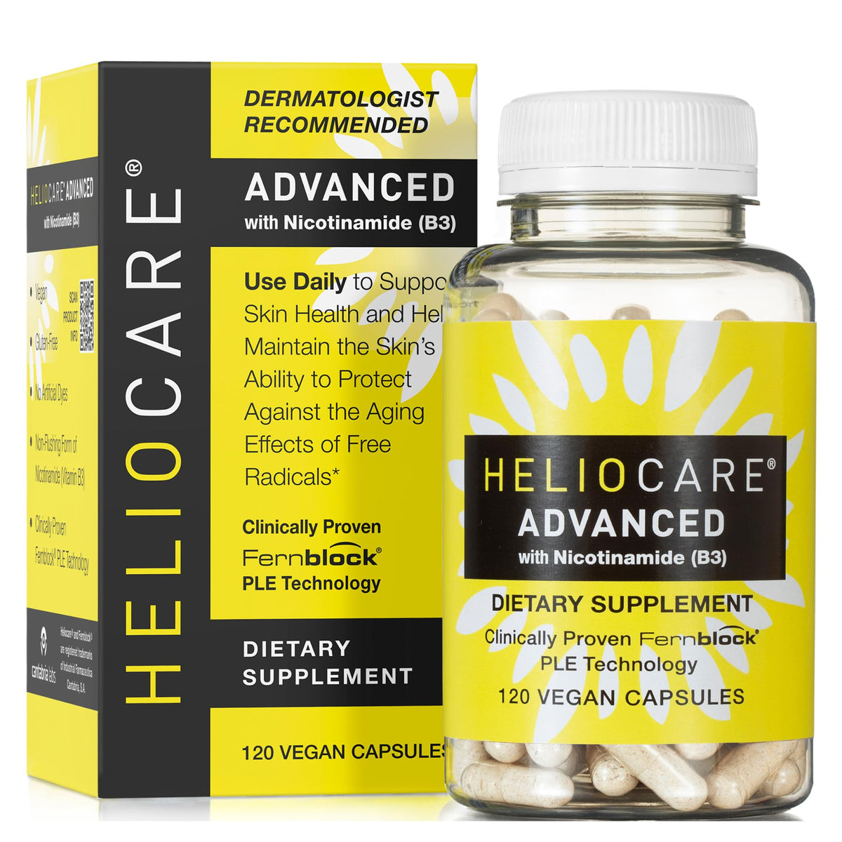 Heliocare Advanced 120 Capsules vue avant avec étiquette