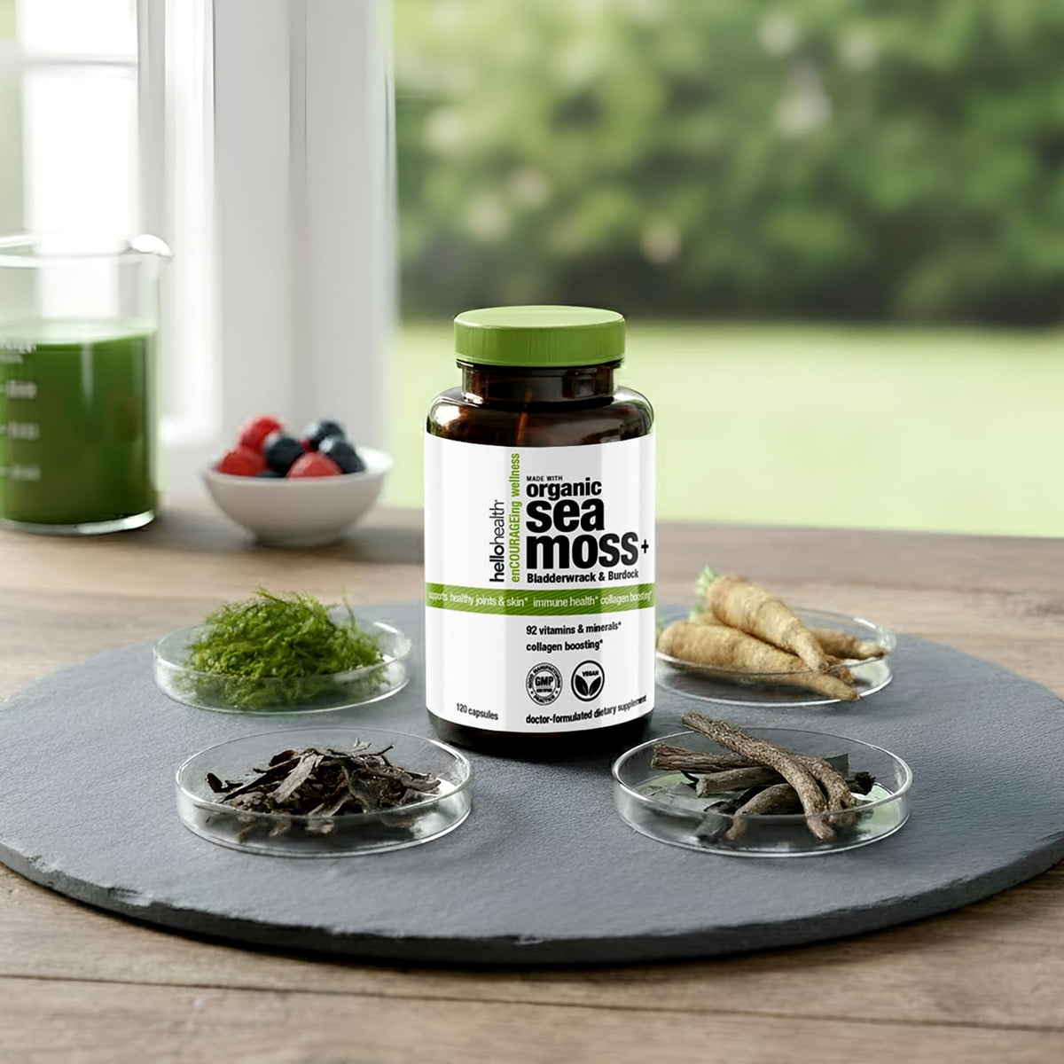 HELLO HEALTH Capsules de Mousse de Mer Irlandais 1500 mg, avec d'autres compléments