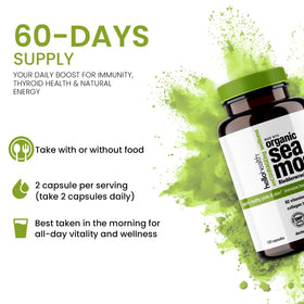 HELLO HEALTH Capsules de Mousse de Mer Irlandais 1500 mg, présentation du produit