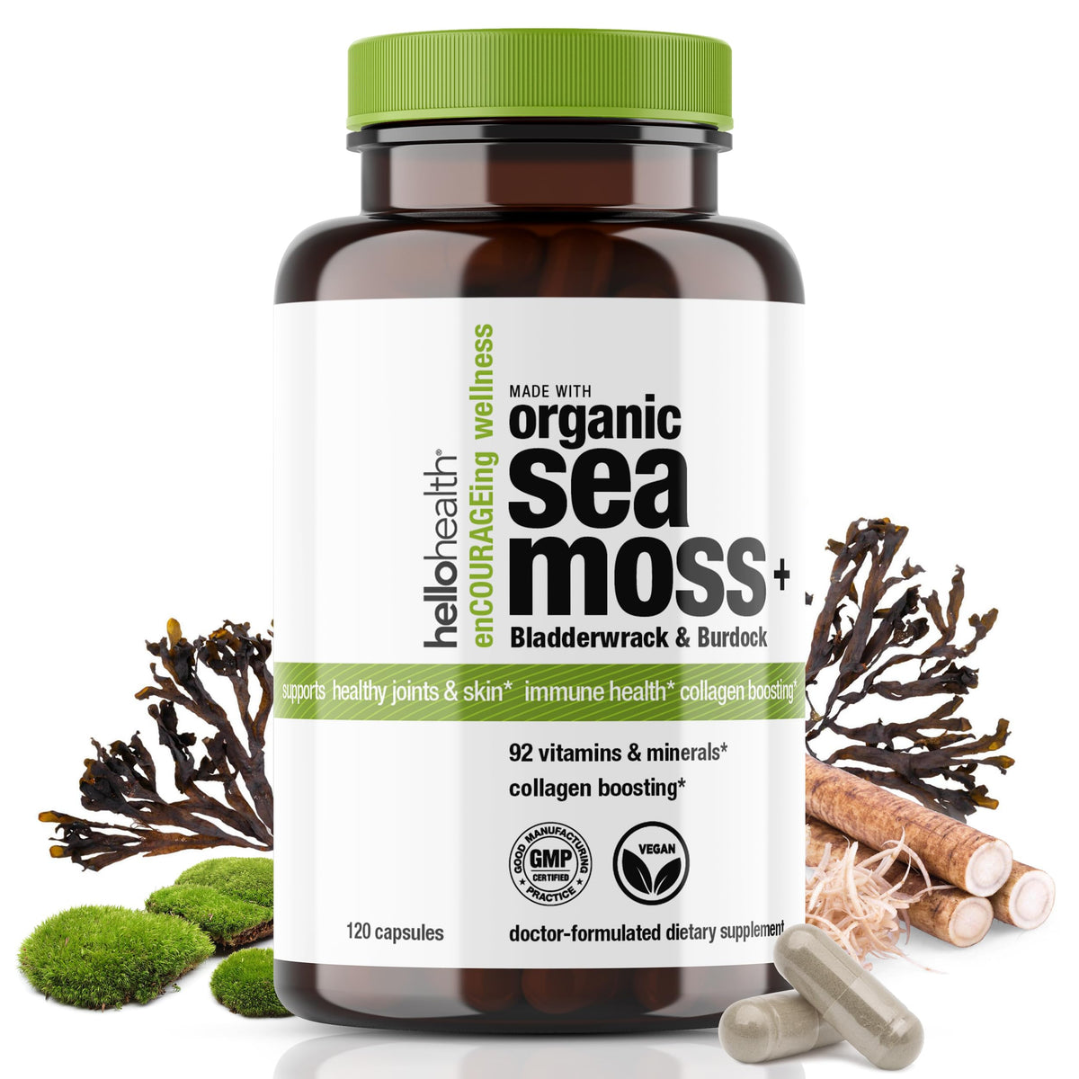 HELLO HEALTH Capsules de Mousse de Mer Irlandais 1500 mg, vue de face