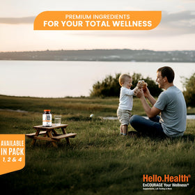 HELLO HEALTH Complément Probiotique - flacon ouvert avec capsules