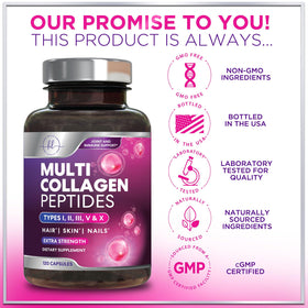 Hello Lovely! Multi Collagen Peptides 120 capsules avec vue de près