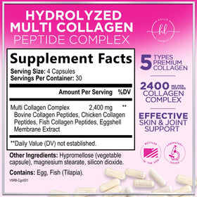Hello Lovely! Multi Collagen Peptides 120 capsules côté