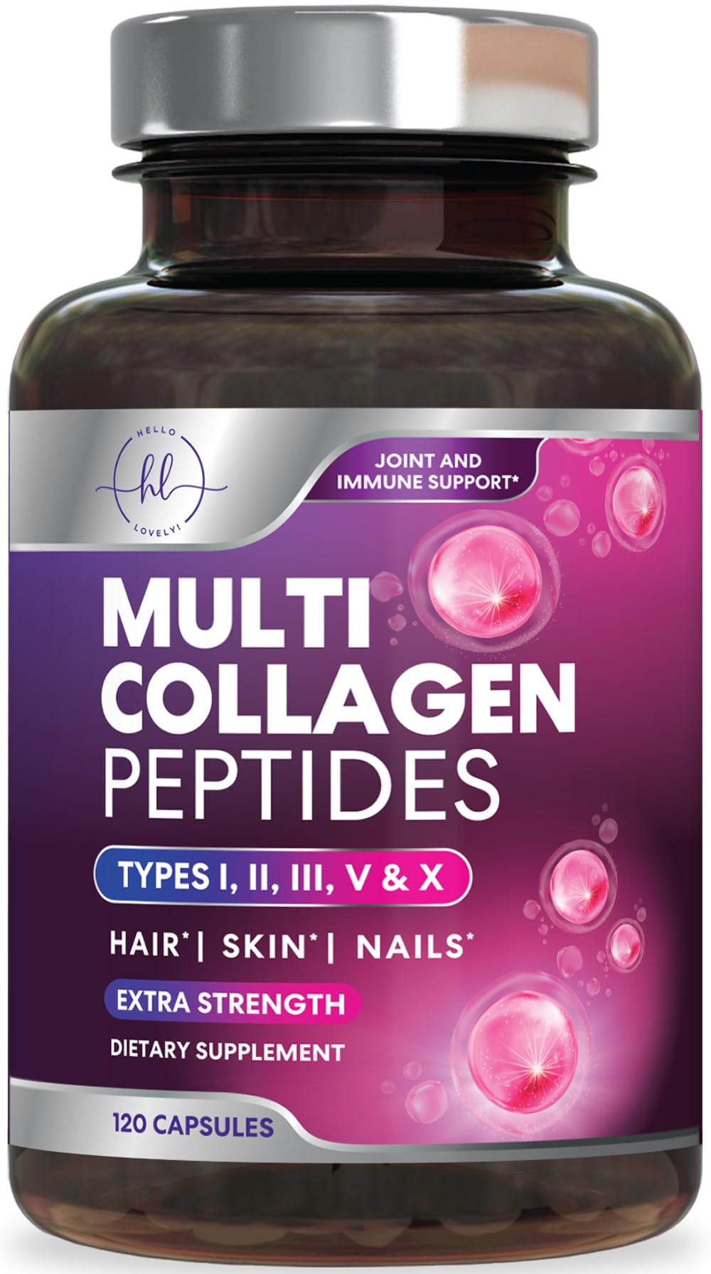 Hello Lovely! Multi Collagen Peptides 120 capsules devant