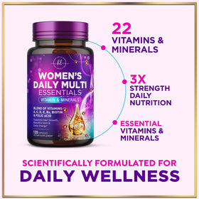 Hello Lovely! Multivitamines Femmes 3X Force 120 Capsules sur une table