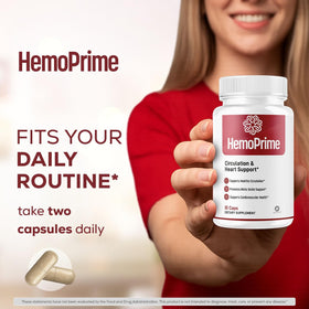 HemoPrime Capsules d'OVICIA prise de capsules dans la main