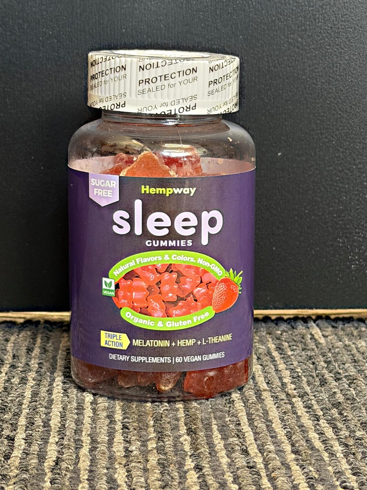 HEMPWAY Gummies au Chanvre, vue arrière du packaging