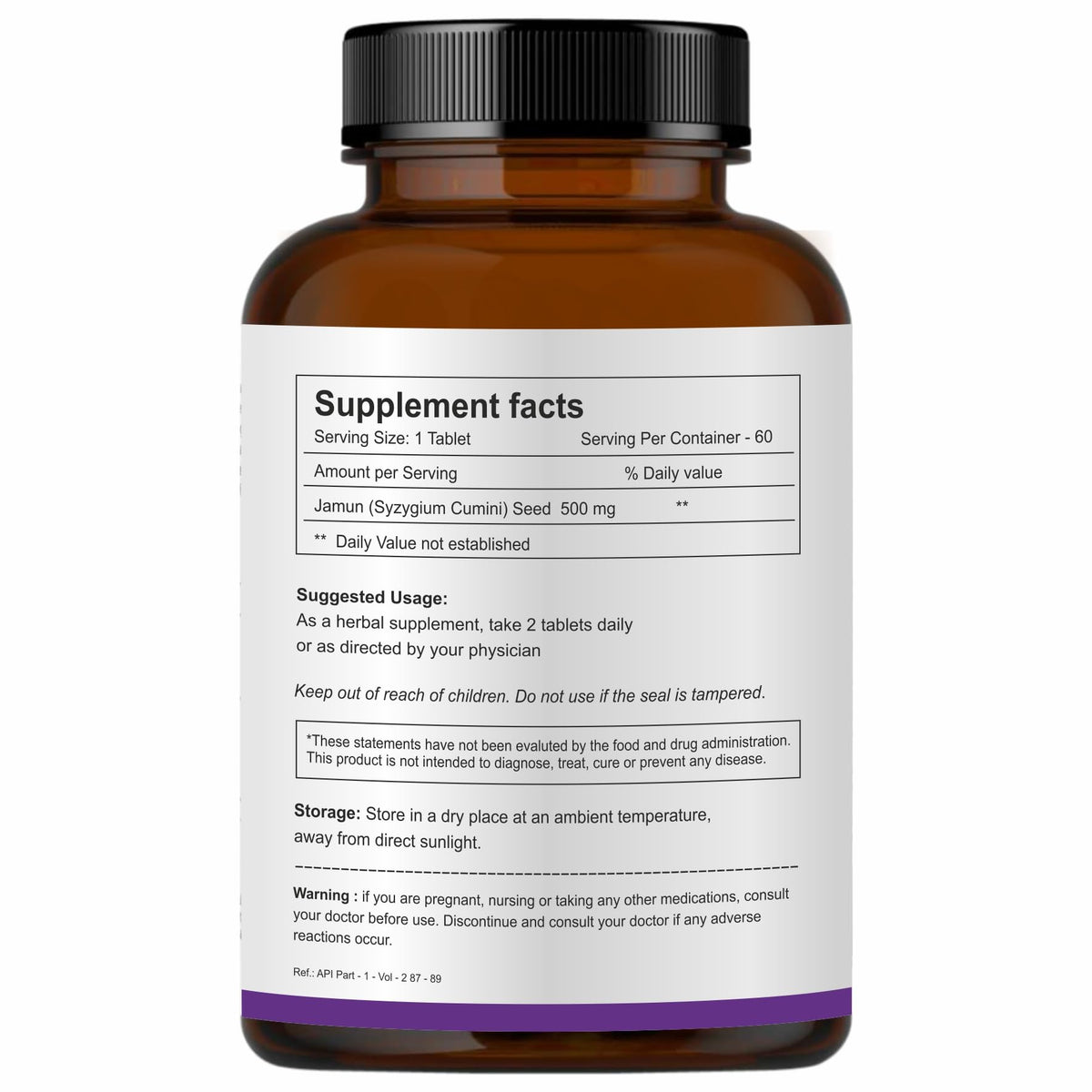 Herb Essential Jamun 500mg comprimés ouverts