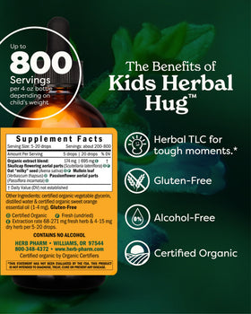 Herb Pharm Complément Alimentaire Enfant 240g dos du flacon