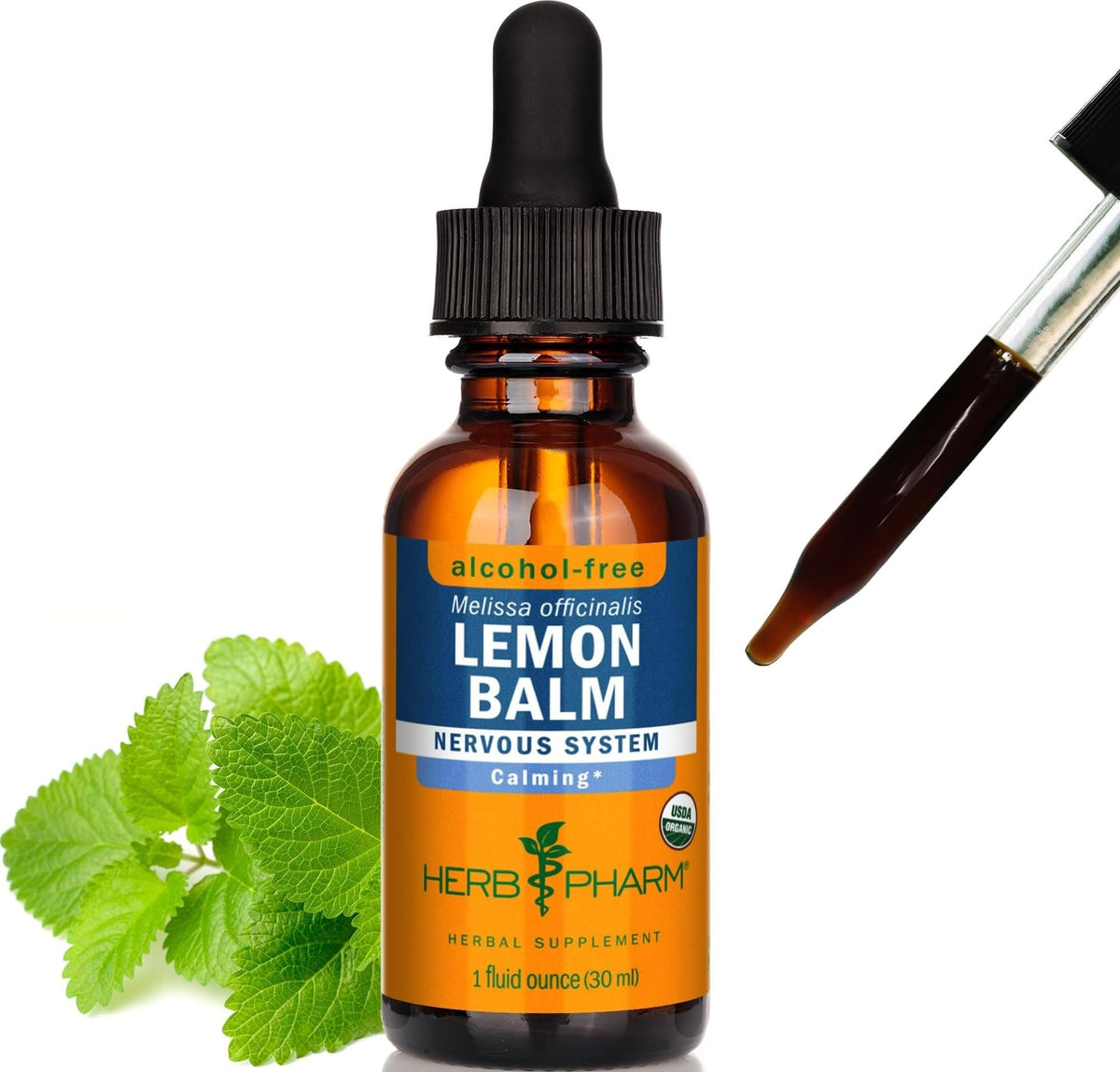 Herb Pharm Extrait de Mélisse Bio flacon avant avec étiquette