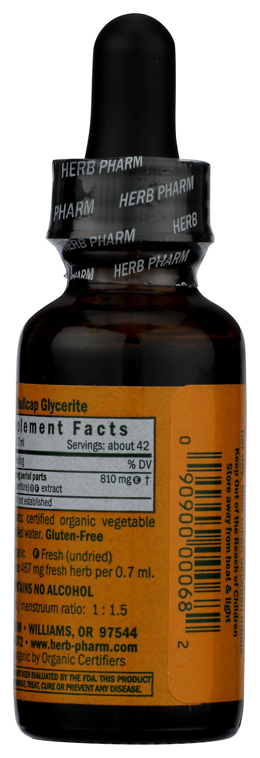 Herb Pharm Extrait de Skullcap - Flacon avec bouchon