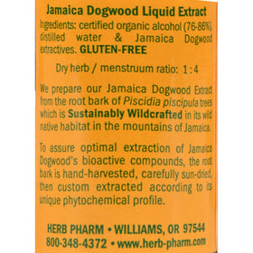 Herb Pharm Extrait Liquide Jamaica Dogwood 30 ml avec goutteuse visible