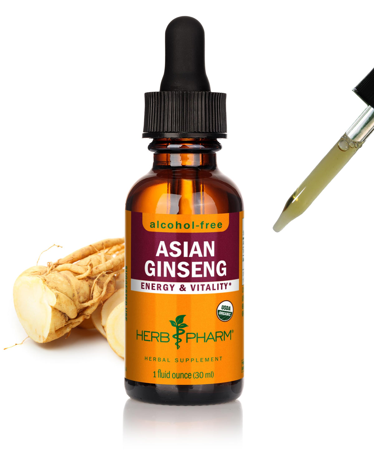Herb Pharm Ginseng Liquide 30 ml bouteille vue de face
