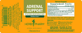 Herb Pharm Soin Surrénalien avec des herbes fraîches en arrière-plan