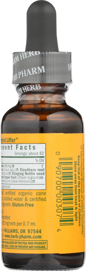 Herb Pharm Thyroid Lifter 100g flacon avec étiquette visible