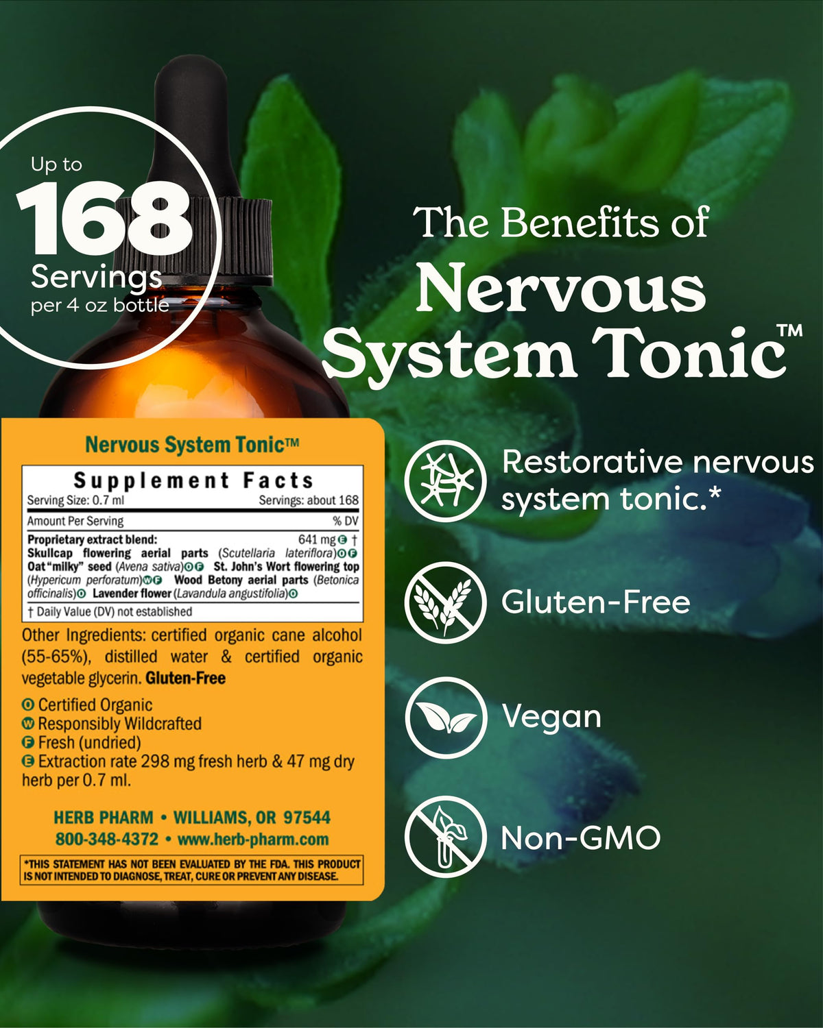 Herb Pharm Tonic Système Nerveux 118 ml compte-gouttes