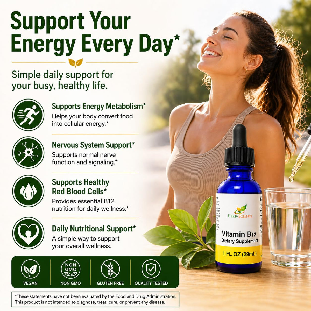 Herb-Science Vitamine B12 Liquide dans une cuisine moderne