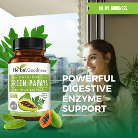 Herbal Goodness Extrait de Papaye Verte 60 Capsules Bio côté