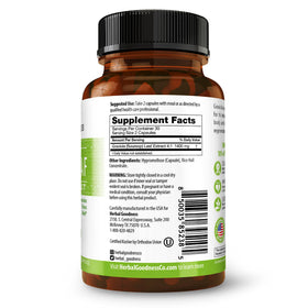 Herbal Goodness Soursop Bio 60 Capsules sur fond blanc