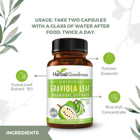 Herbal Goodness Soursop Bio 60 Capsules vue arrière