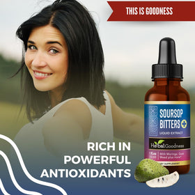 Herbal Goodness Soursop Bitters 30 ml avec une vue de l'arrière