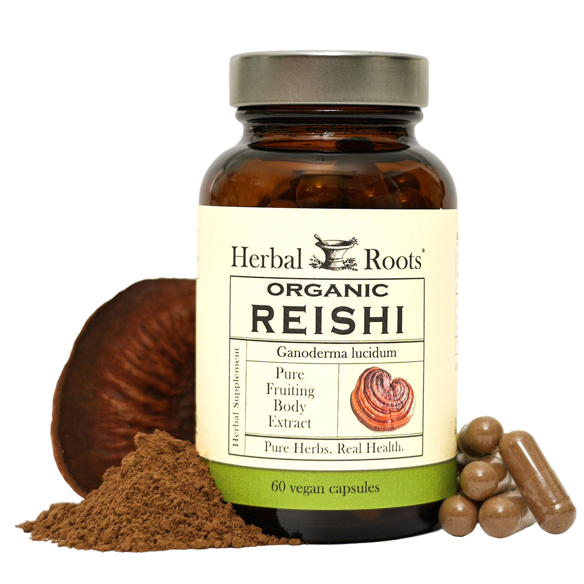 Herbal Roots Capsules de Champignon Reishi Bio 60 Vegan
