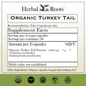 Herbal Roots Champignon Turkey Tail 60 Capsules emballage
