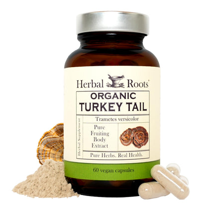 Herbal Roots Complément Alimentaire Champignon Turkey Tail 60 Capsules vue de face