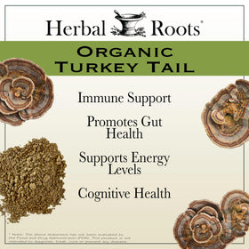 Herbal Roots Complément Alimentaire Champignon Turkey Tail 60 Capsules côté