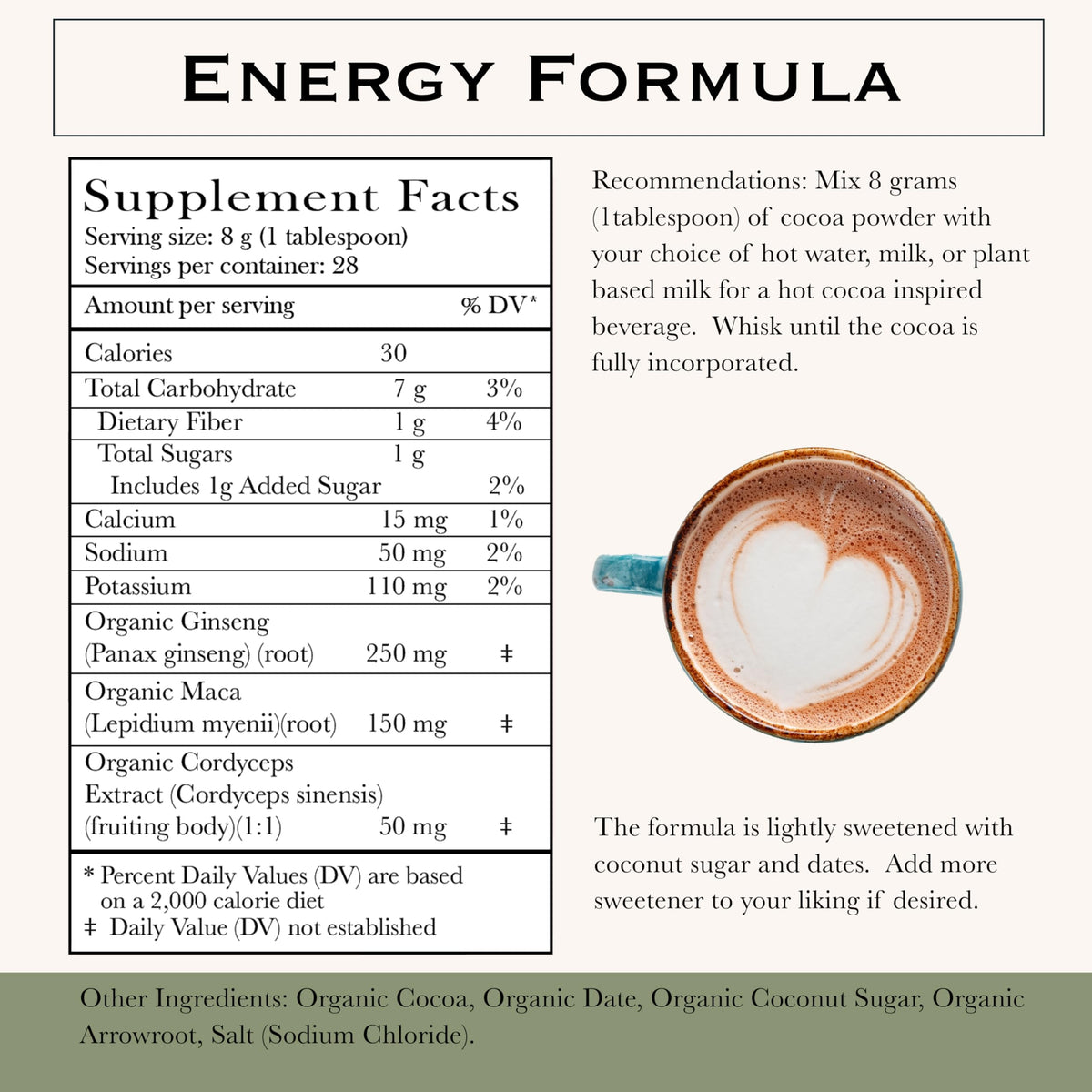 Herbal Roots Poudre de Cacao Énergétique Bio 240g emballage