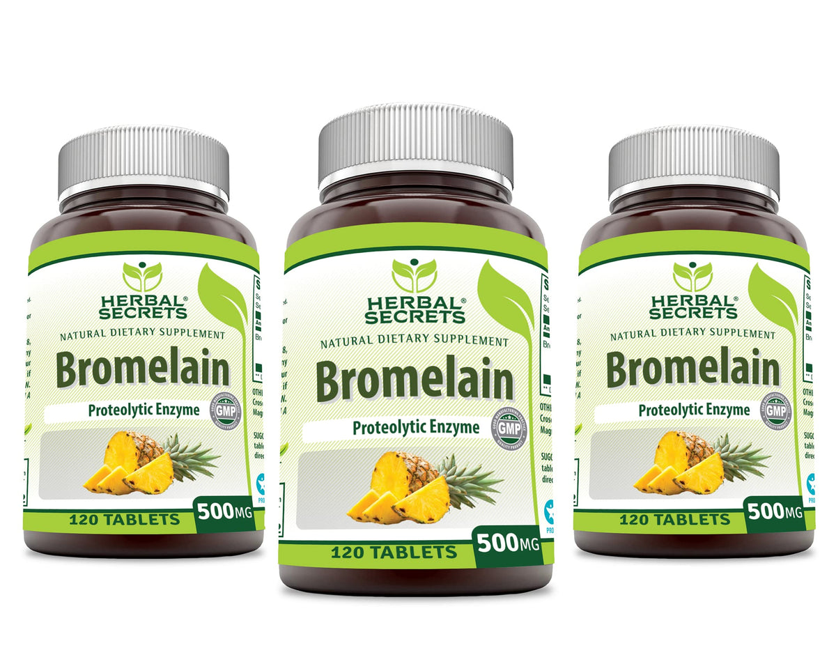 Herbal Secrets Bromélaïne 500 mg flacon de 120 comprimés vue avant
