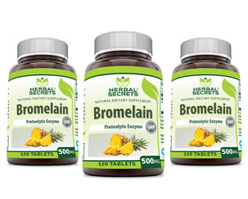Herbal Secrets Bromélaïne 500 mg flacon de 120 comprimés vue avant