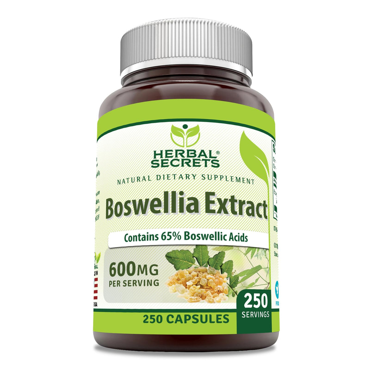 Herbal Secrets Extrait de Boswellia Serrata 600 mg gélules vue de face