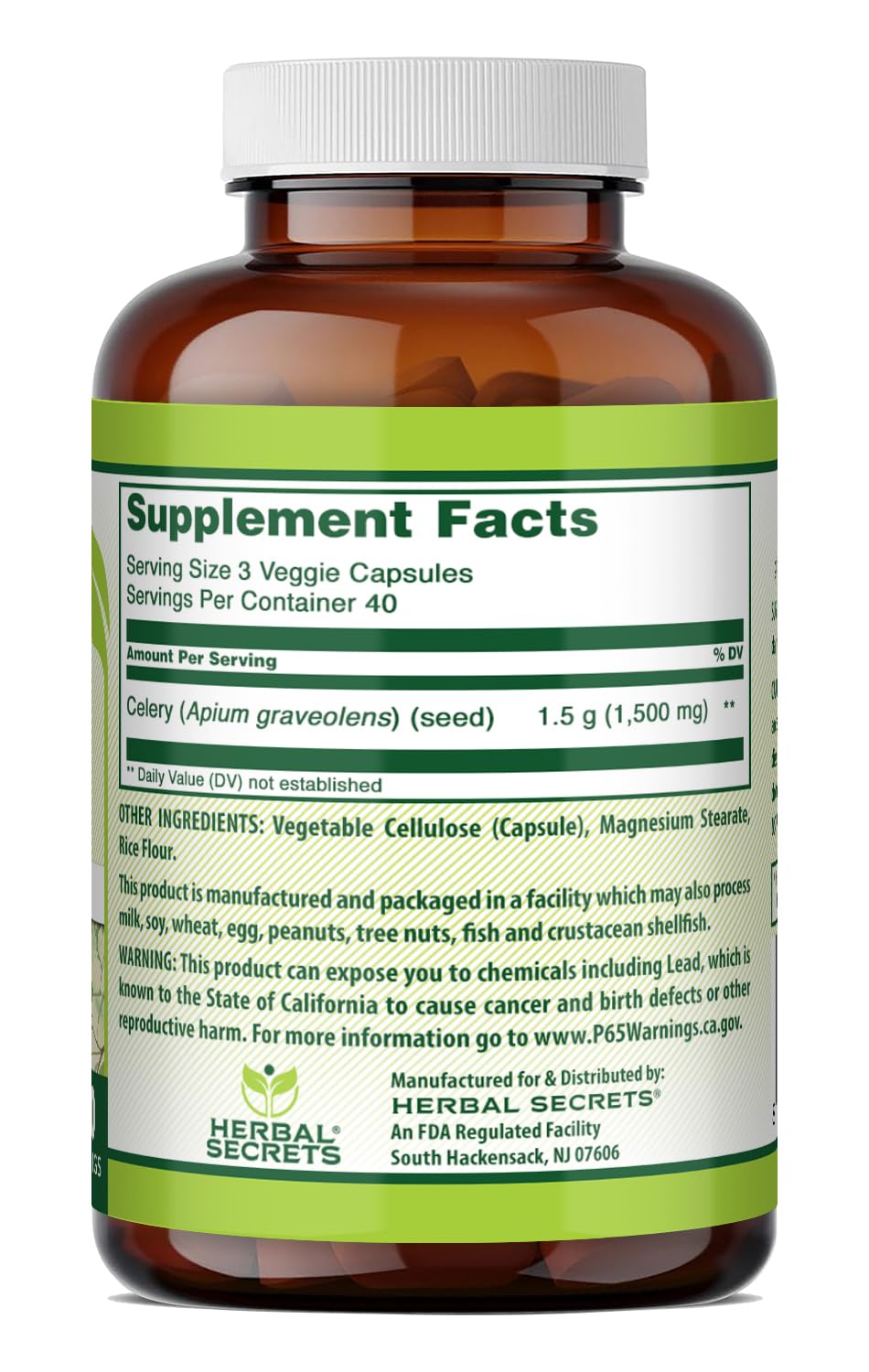 Herbal Secrets Extrait de Graines de Céleri capsules végétales