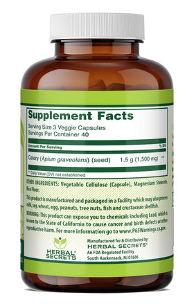 Herbal Secrets Extrait de Graines de Céleri capsules végétales