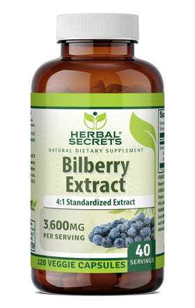 Herbal Secrets Extrait de Myrtille 3600 mg - Bouteille avant