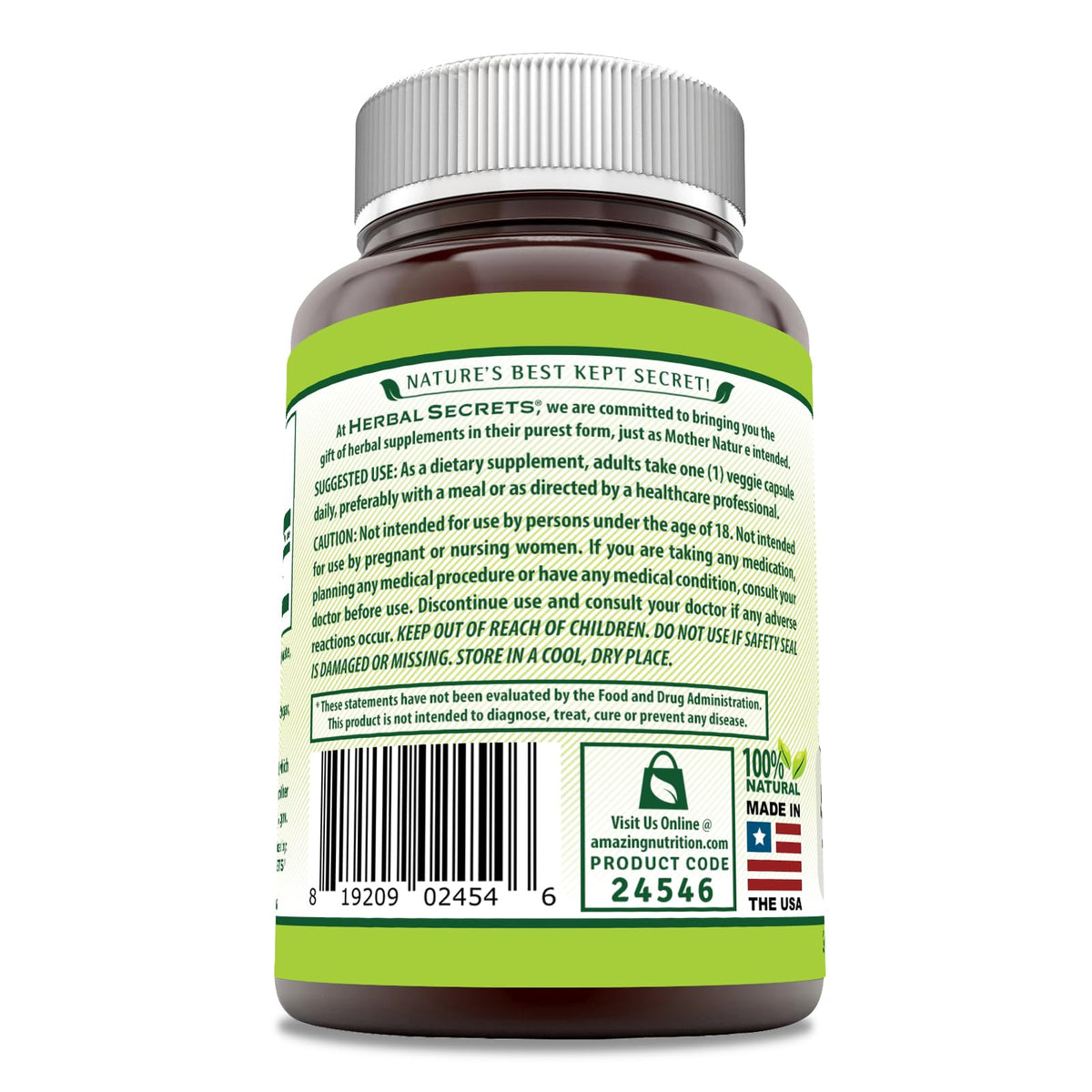 Herbal Secrets Extrait de Pépin de Raisin 240 capsules dans l'emballage