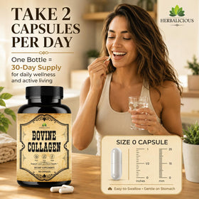 HERBALICIOUS collagène bovin 100 capsules côté