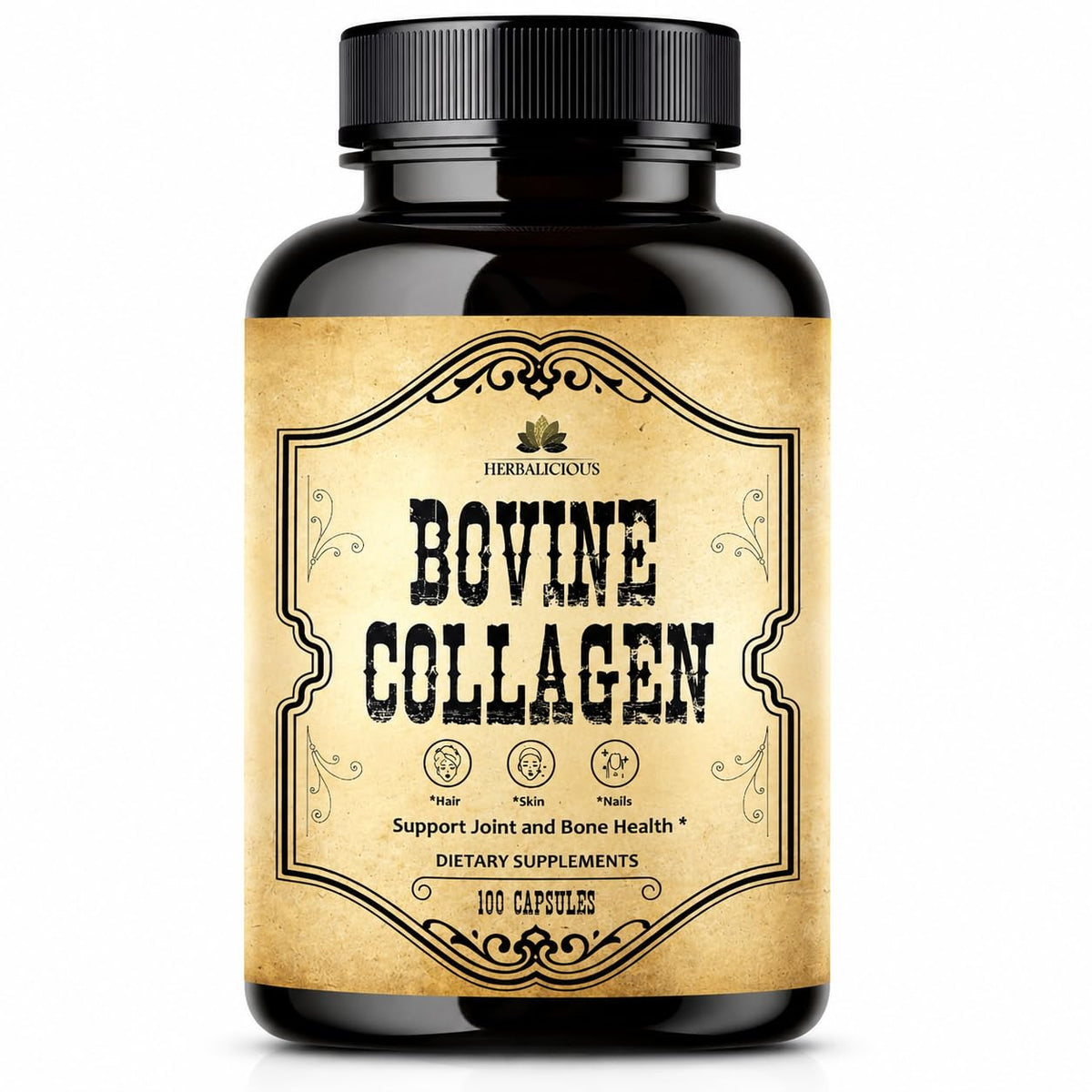 HERBALICIOUS collagène bovin 100 capsules vue de face