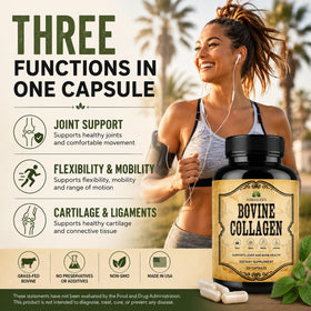 HERBALICIOUS collagène bovin à côté de produits de beauté