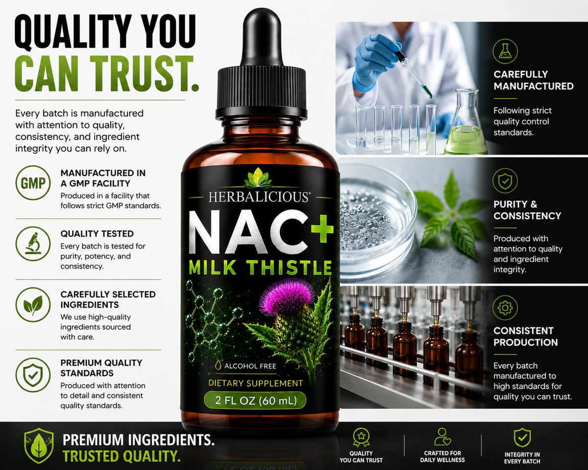 HERBALICIOUS Extrait de Chardon-Marie avec NAC sur fond neutre