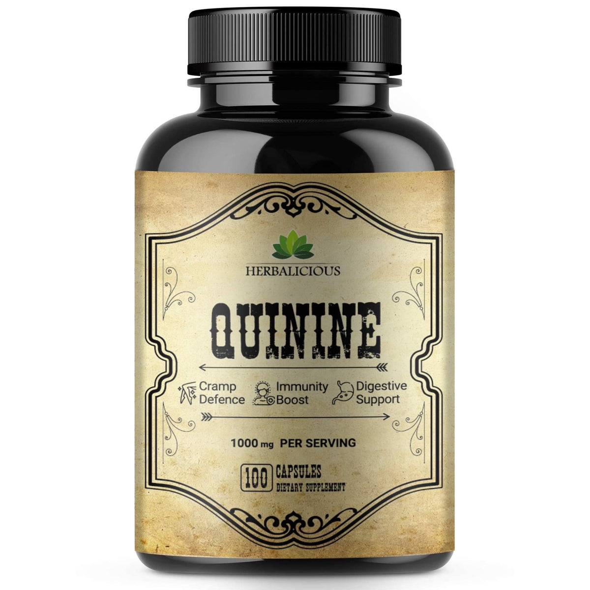 HERBALICIOUS Quinine Capsules 500mg flacon avant