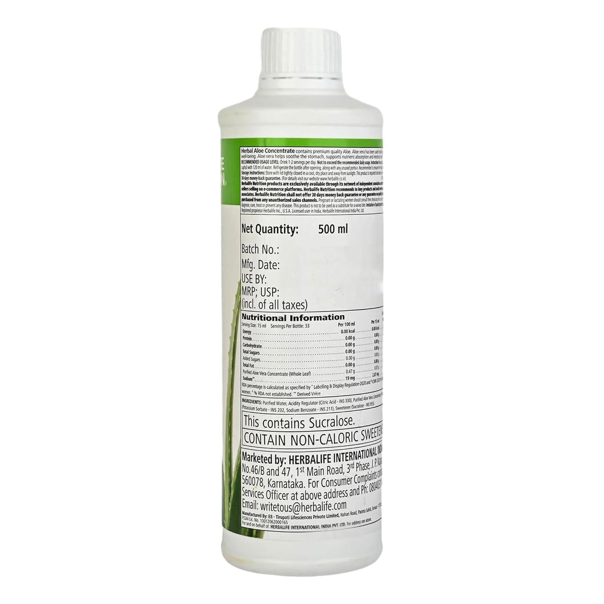 Herbalife Concentré d'Aloe Vera 473 ml avec verre de boisson