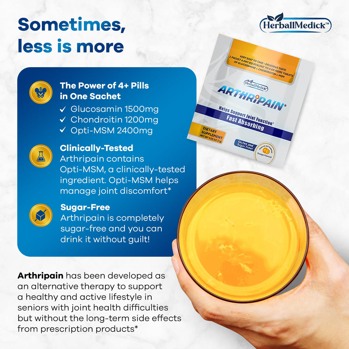 HerballMedick Arthripain sachets sur une table