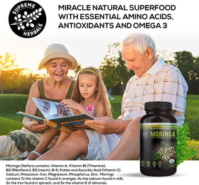 HERBALS Poudre de Feuille de Moringa 500mg capsules côté