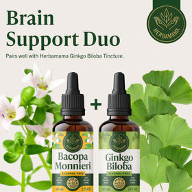 HERBAMAMA Bacopa Monnieri 150g étiquette et informations