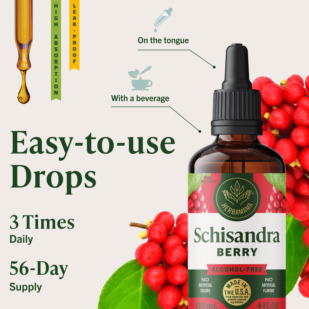 HERBAMAMA Baies de Schisandra avec un fond végétal
