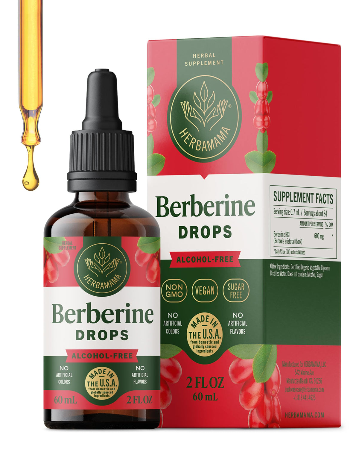 HERBAMAMA Berbérine 500 mg flacon avant avec étiquette